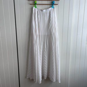 White Pleated Maxi Skirt - Size Small